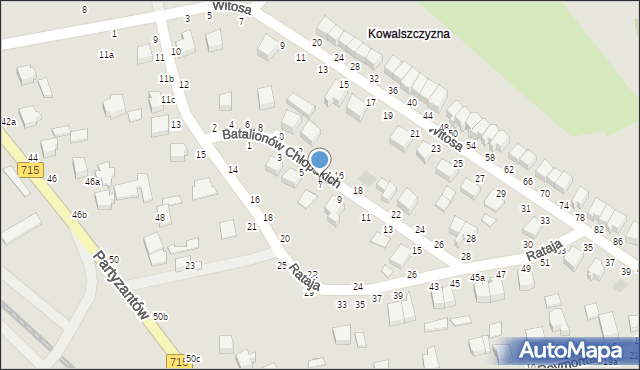 Koluszki, Batalionów Chłopskich, 7, mapa Koluszki