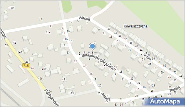 Koluszki, Batalionów Chłopskich, 8, mapa Koluszki