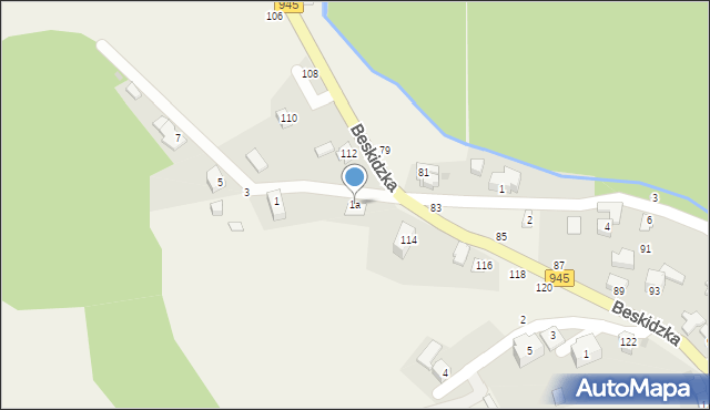 Korbielów, Baców, 1a, mapa Korbielów