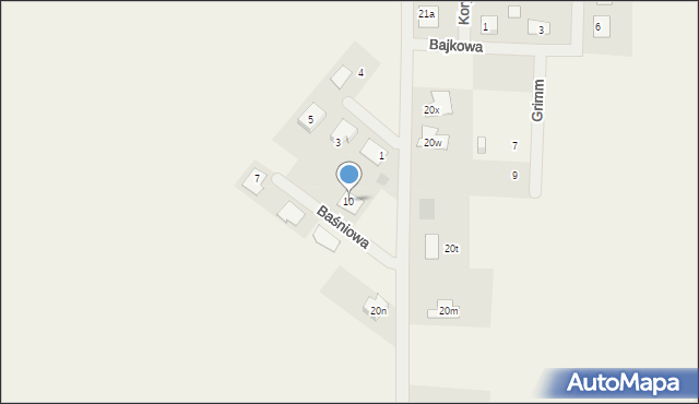 Korytków, Baśniowa, 10, mapa Korytków