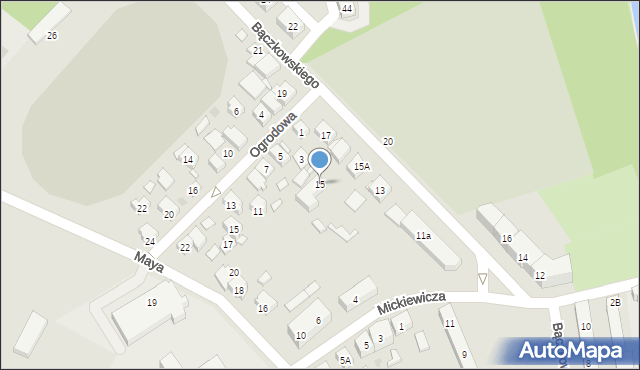 Kościan, Bączkowskiego Piotra, ks., 15, mapa Kościan