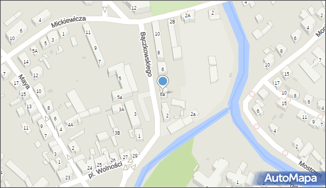 Kościan, Bączkowskiego Piotra, ks., 6a, mapa Kościan
