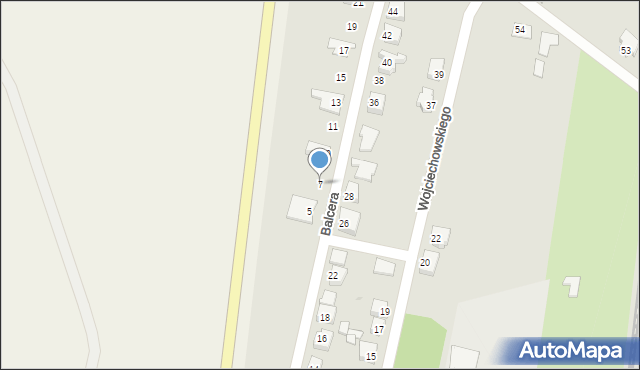 Kościan, Balcera Mieczysława, 7, mapa Kościan