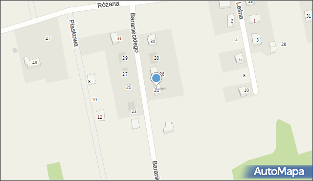 Kościelec, Baranieckiego Mariana, 24, mapa Kościelec