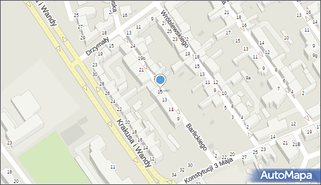 Koszalin, Barlickiego Norberta, 15, mapa Koszalina