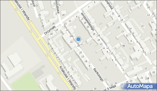 Koszalin, Barlickiego Norberta, 16, mapa Koszalina