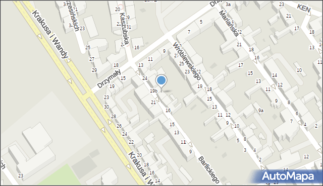 Koszalin, Barlickiego Norberta, 20A, mapa Koszalina