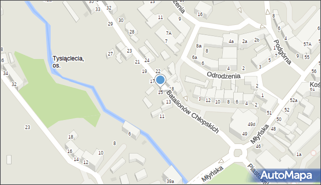 Koszalin, Batalionów Chłopskich, 15, mapa Koszalina