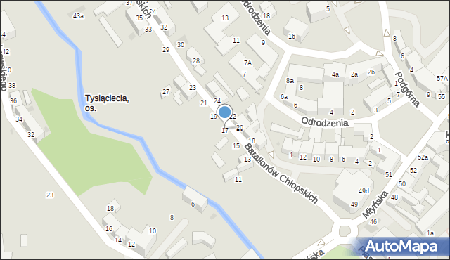 Koszalin, Batalionów Chłopskich, 17, mapa Koszalina