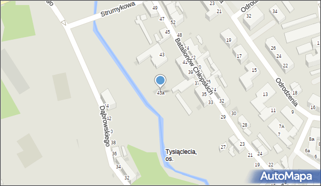 Koszalin, Batalionów Chłopskich, 43a, mapa Koszalina