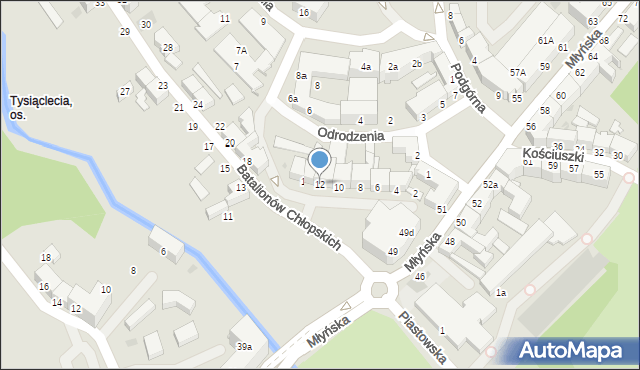 Koszalin, Batalionów Chłopskich, 12, mapa Koszalina