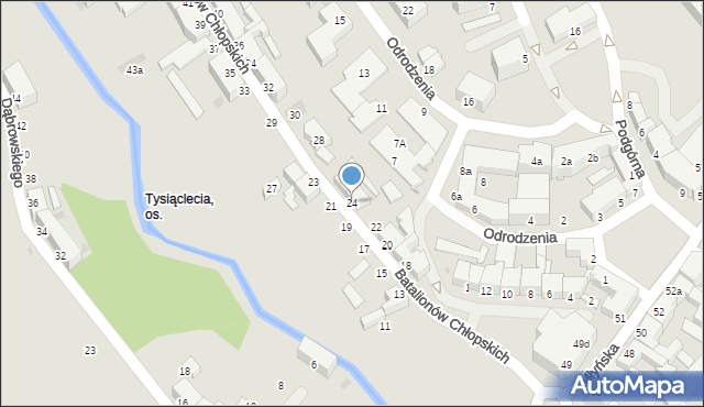 Koszalin, Batalionów Chłopskich, 24, mapa Koszalina