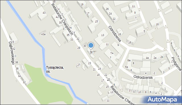 Koszalin, Batalionów Chłopskich, 28, mapa Koszalina