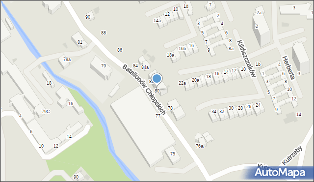 Koszalin, Batalionów Chłopskich, 80, mapa Koszalina