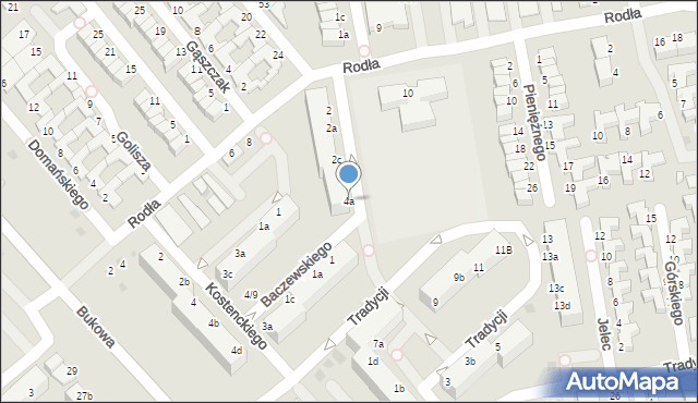 Koszalin, Baczewskiego Jana, 4a, mapa Koszalina