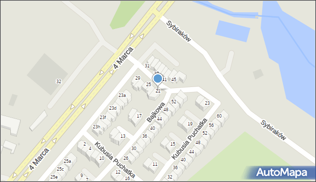 Koszalin, Bajkowa, 21, mapa Koszalina