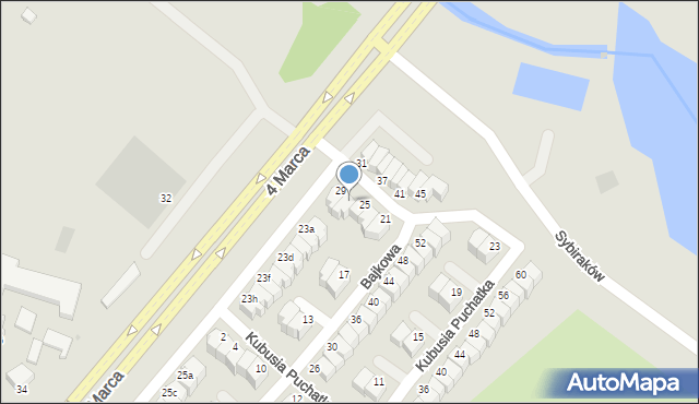 Koszalin, Bajkowa, 27, mapa Koszalina