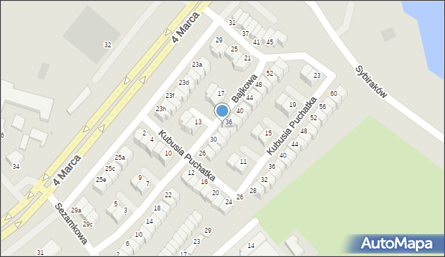 Koszalin, Bajkowa, 34, mapa Koszalina