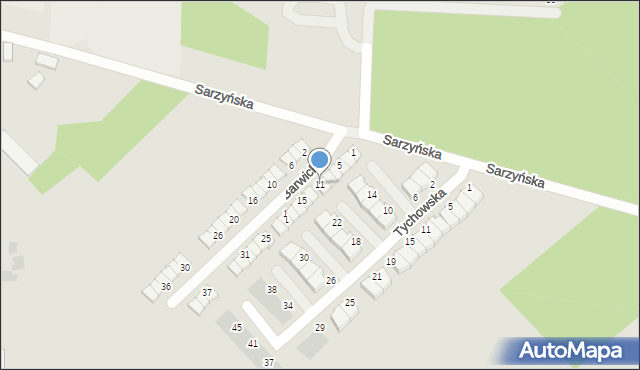 Koszalin, Barwicka, 11, mapa Koszalina