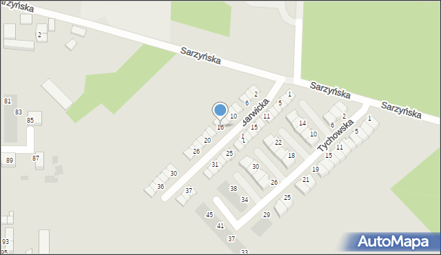 Koszalin, Barwicka, 16, mapa Koszalina