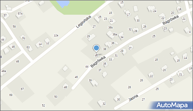 Kozy, Bagrówka, 40, mapa Kozy