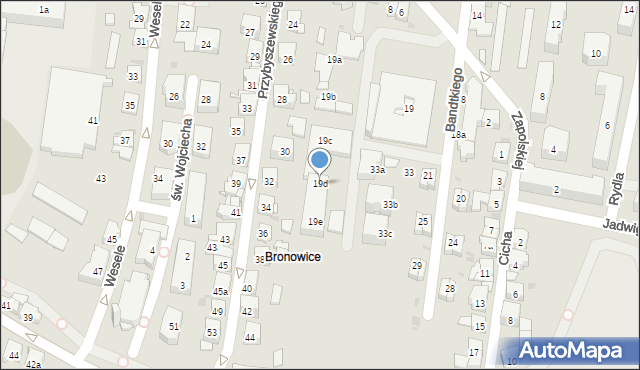 Kraków, Bandtkiego Jerzego Samuela, 19d, mapa Krakowa
