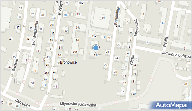 Kraków, Bandtkiego Jerzego Samuela, 33c, mapa Krakowa