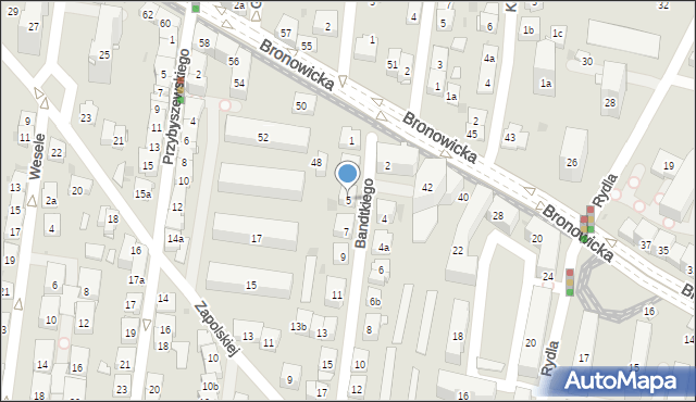 Kraków, Bandtkiego Jerzego Samuela, 5, mapa Krakowa