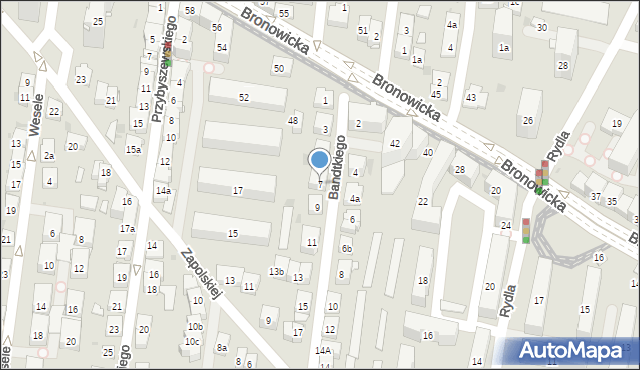 Kraków, Bandtkiego Jerzego Samuela, 7, mapa Krakowa