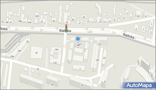 Kraków, Balicka, 14b, mapa Krakowa