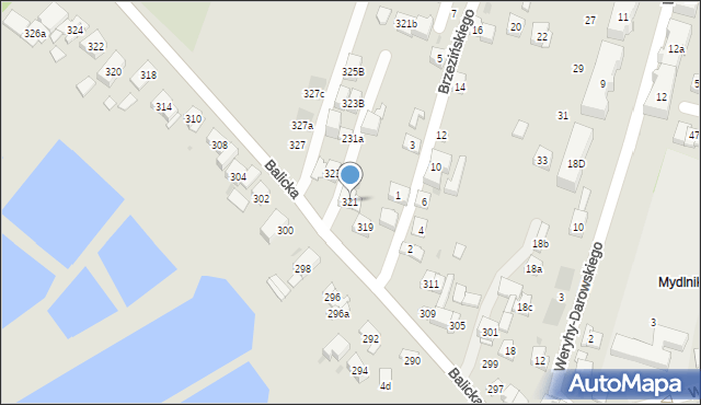 Kraków, Balicka, 321, mapa Krakowa