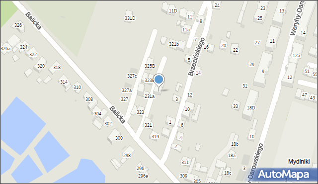 Kraków, Balicka, 321a, mapa Krakowa
