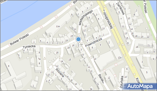 Kraków, Barska, 1, mapa Krakowa