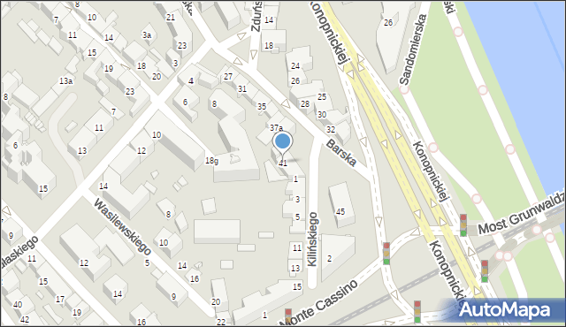 Kraków, Barska, 41, mapa Krakowa