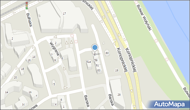 Kraków, Barska, 57, mapa Krakowa