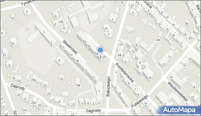 Kraków, Bałuckiego Michała, 5, mapa Krakowa