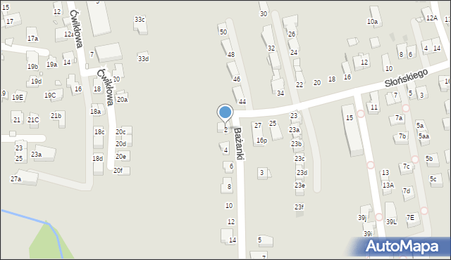 Kraków, Bażanki Kaspra, 2, mapa Krakowa