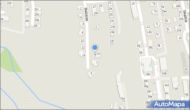 Kraków, Bażanki Kaspra, 5, mapa Krakowa