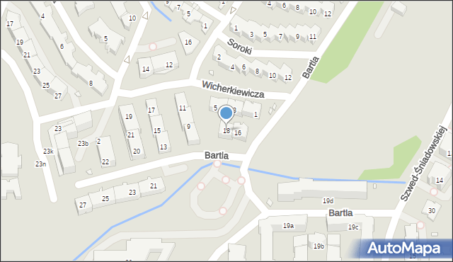 Kraków, Bartla Wojciecha Marii, prof., 18, mapa Krakowa