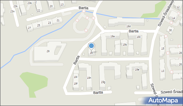 Kraków, Bartla Wojciecha Marii, prof., 19, mapa Krakowa