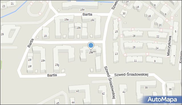 Kraków, Bartla Wojciecha Marii, prof., 19e, mapa Krakowa