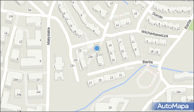 Kraków, Bartla Wojciecha Marii, prof., 2, mapa Krakowa