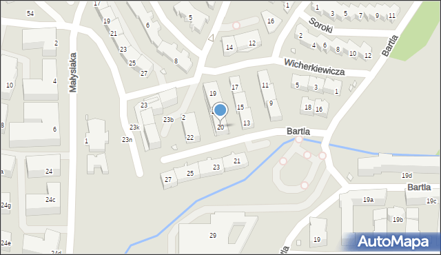 Kraków, Bartla Wojciecha Marii, prof., 20, mapa Krakowa