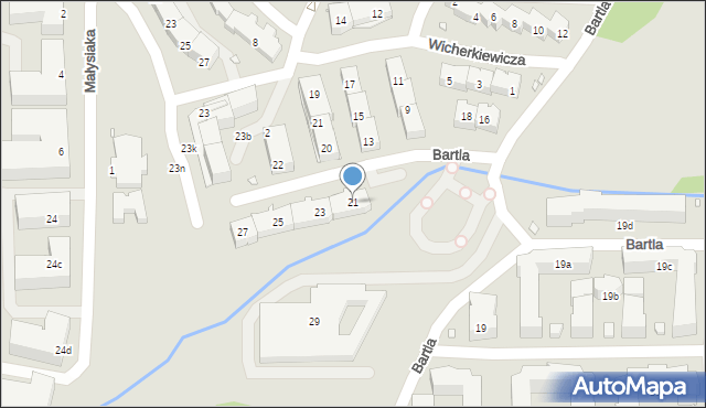 Kraków, Bartla Wojciecha Marii, prof., 21, mapa Krakowa