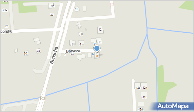 Kraków, Barycza Henryka, 8, mapa Krakowa