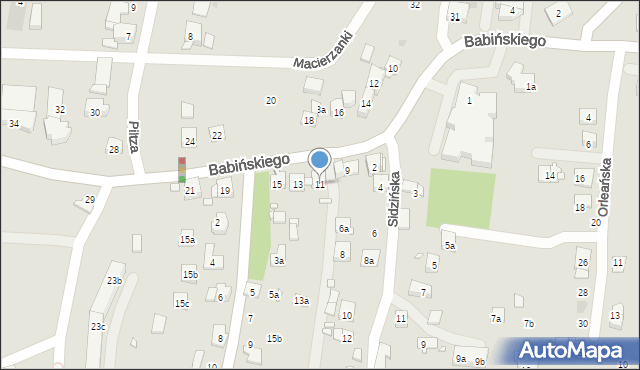 Kraków, Babińskiego Józefa, dr., 11, mapa Krakowa