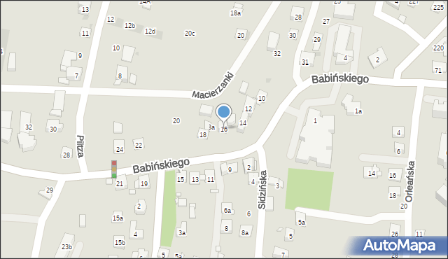 Kraków, Babińskiego Józefa, dr., 16, mapa Krakowa