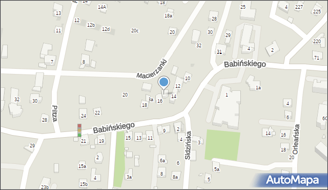 Kraków, Babińskiego Józefa, dr., 16a, mapa Krakowa