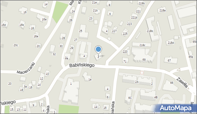 Kraków, Babińskiego Józefa, dr., 2, mapa Krakowa