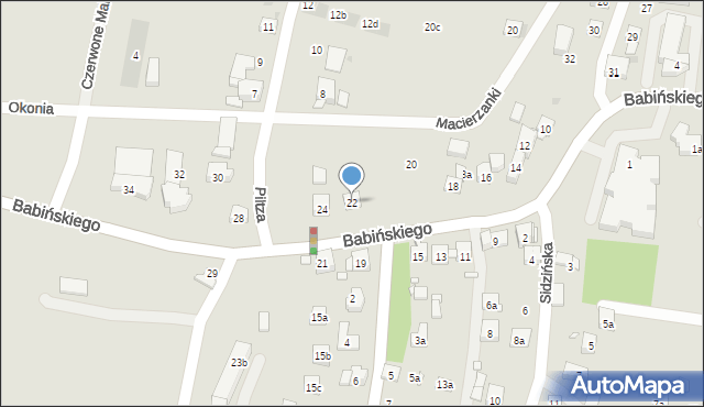 Kraków, Babińskiego Józefa, dr., 22, mapa Krakowa